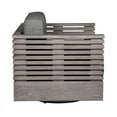 thumbnail image 4 of Vivid Swivel Outdoor Patio Chair in Gray Eucalyptus Wood with Gray  Cushions, 4 of 12