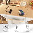 thumbnail image 4 of MODERNLUXE 55.7" Rolling Kitchen Island Cart,Mobile Carts with Spice & Towel Rack, 3 Drawers,Power Outlet and 2 Drop Leaf,Portable Islands on 5 Wheels,White, 4 of 9