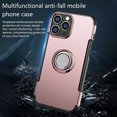 thumbnail image 2 of SOATUTO For iPhone 13 Pro 6.1 inch Phone Case with 360 Rotating Metal Ring Kickstand Carbon Fiber Trim & Rubber Bumper Shockproof Protective For Apple iPhone 13 Pro 6.1 inch 2021 - Rose Gold, 2 of 7