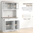 thumbnail image 5 of White Kitchen Hutch with Microwave Stand | Hold Dishes, Napkins and Appliances | Cable Hole for Convenient Appliance Use, 5 of 5