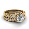 thumbnail image 4 of GYVAIN Yellow Gold Plated Round 1.5CT CZ Women Wedding Ring Sets Engagement Ring for Woman, 4 of 6
