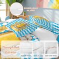 thumbnail image 6 of Yellow Beer Mugs Full Size Comforter Set, Golden Beer Wheat White Blue Rhombus Plaid Bedding for All Seasons, 4 Pcs Bed Set, 1Quiltcover (86"x86") ,1Sheet(80"x116"), 2Pillowcases (30"x20"), 6 of 12