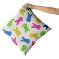 thumbnail image 3 of Easter Pillow Covers 16x16 Set of 2 Hot Pink Green Blue Yellow Bunny Spring Decor Soft Cotton Square Cushion Case for Home Couch Bed, 3 of 6