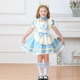 thumbnail image 2 of Party Girl's Victorian Costume Cotton Dress World Book Day Week Girl's Fancy Dress Fancy Dress Costumes for Halloween Cosplay Blue 9-10 Years, 2 of 5