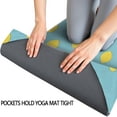 thumbnail image 3 of Yellow Lemon Fruit Shapes LightBlue Pattern Hot Yoga Mat Towel Non Slip for Hot Yoga - Quick-Drying Yoga Mat Cover with 4 Corner Pockets with Travel Bag - Hot Yoga Towel Non Slip 70"x26", 3 of 6