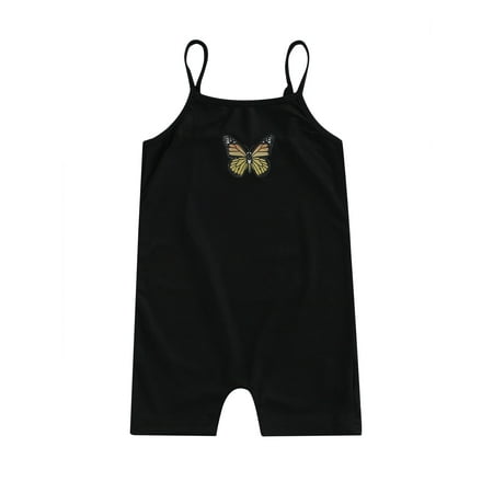 

Calsunbaby Toddler Infant Girls Summer Sleeveless Jumpsuit Butterfly Print Sling Rompers Bodysuit Child Clothes