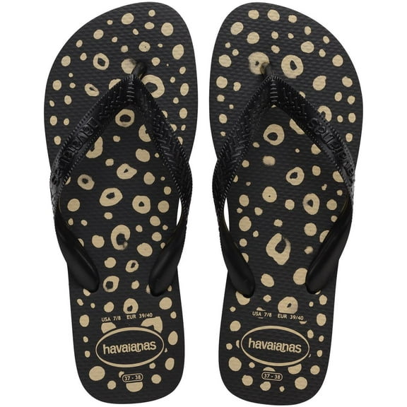 Havaianas Top Animals Flip Flops for Women - Black, 6