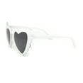 thumbnail image 3 of Womens Lace Petal Rim Heart Shape Cat Eye Plastic Sunglasses White - Black, 3 of 4