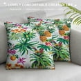 thumbnail image 3 of Creowell Tropical Print Pineapple Palm Trees Square Pillow Cover Case for Cushions Sofa Bed Outdoor Decoration - 1PC 12x12in, 3 of 5