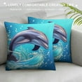 thumbnail image 3 of COMIO  Decorative Throw Pillow Covers Rustic Farmhouse Cute Dolphin Decor Throw Pillowcovers Soft Pillow Case Square Cushion Case for Sofa Decor, 3 of 5