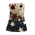 thumbnail image 5 of 4th of July Patriotic Print Tube Tops Women Elastic Trim Strapless Vintage Blouse 250th Anniversary Off The Shoulder Tee, 5 of 5