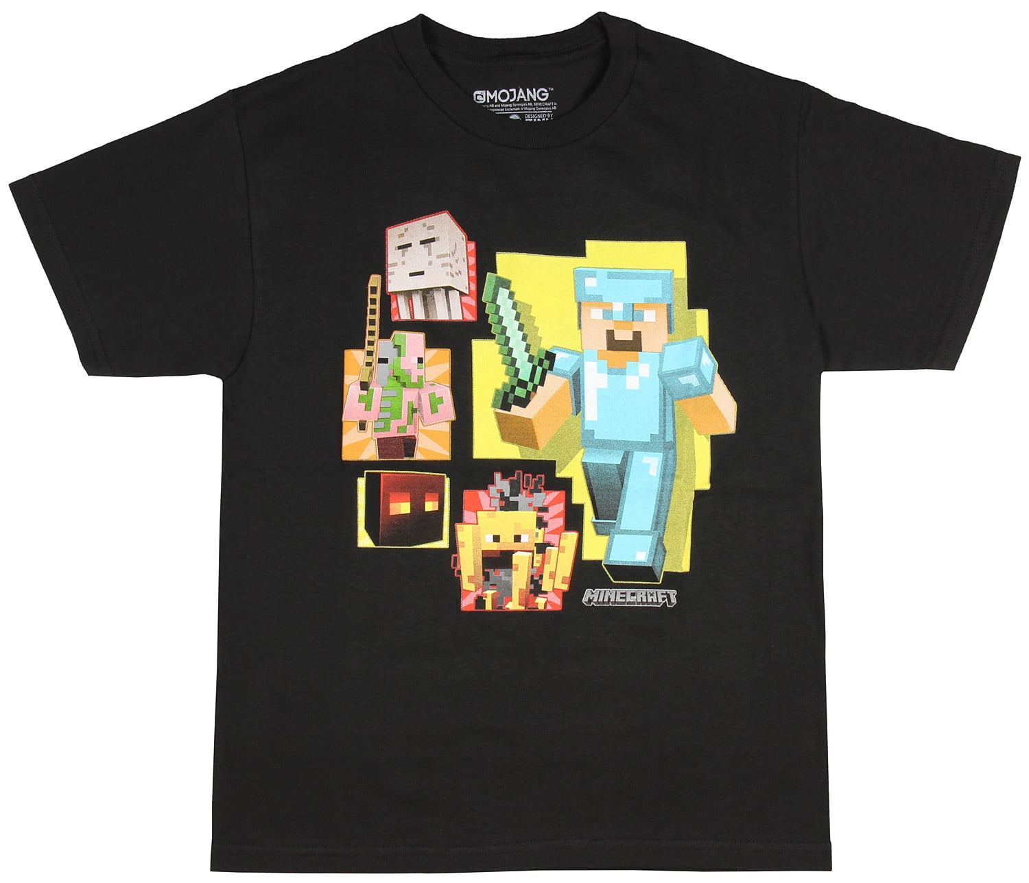 Boys Minecraft T Shirt STEVE Zombies Mojang Size 14-16 XL Video Game Graphic 