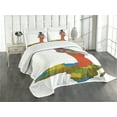 thumbnail image 3 of Ambesonne African Quilted Bedspread Set 3 Pcs, Mother Map, King Size, Multicolor, 3 of 5