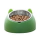 thumbnail image 1 of Cuenco de agua y comida para mascotas de acero inoxidable desmontable antideslizante con forma de dibujos animados para perros y gatos, color verde, 1 of 3