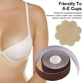 thumbnail image 4 of Fawoonu Invisible Nipple Covers Set with 5m Tape - 5 Pairs of Flower Pattern Nipple Stickers, Brown Tape 5cm - Cotton and Polyurethane Fiber Breast Lift Tape, 4 of 6