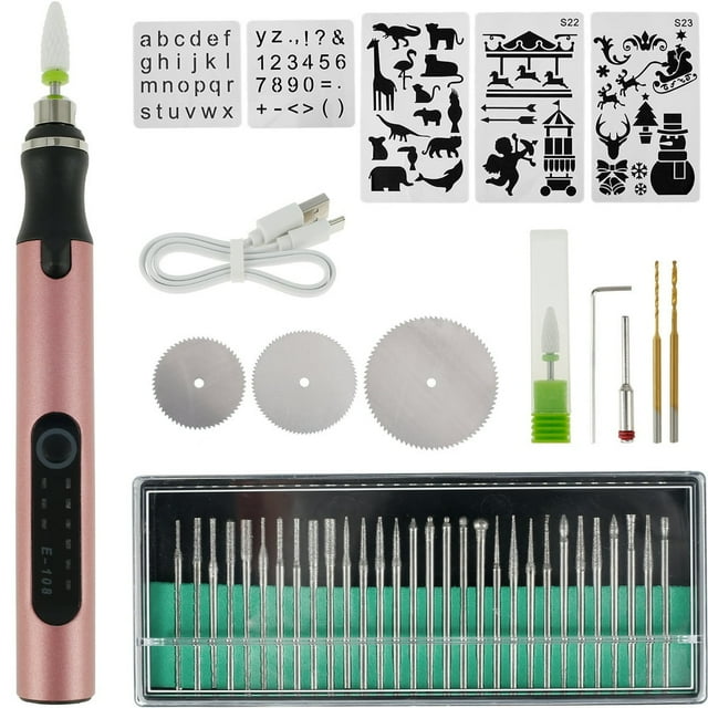 Nail Drill Machine Low Noise Engraving Pen Tool with Power-Off Protection Portable for Wood Metal Stone