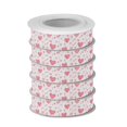 thumbnail image 2 of 5 Rolls Christmas Ribbon 1.5 inch Wide Decorative Ribbon for Gift Wrapping and Holiday Decorations Pink Heart, 2 of 7