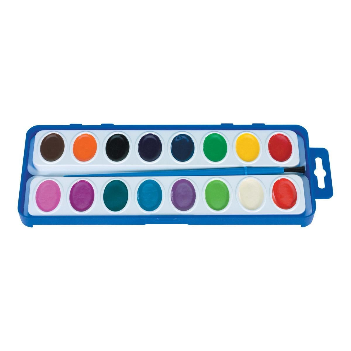 Kaplan Early Learning 16 Color Washable Watercolor Paint Trays - Set of 12