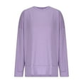 thumbnail image 6 of FAIWAD Sweatshirt for Women Long Sleeve Crew Neck Side Split Oversized Pullover Tops Trendy Casual Knit Clothes, 6 of 9