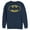 Navy Blue, variant on Men's Batman Logo Retro Caped Crusader  Sweatshirt Black Large