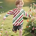 thumbnail image 4 of BaoFuBaoMei Crewneck Shirts Boys Girls Christmas Striped Long Sleeve Pullover Tops Slim Fall Clothing for Christmas Dinner Vacation Holiday, 4 of 7