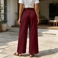 thumbnail image 7 of Plus Size Lounge Pants for Womens Fashion Solid Color Elastic Waist Pocket Full Length Pants, 7 of 7