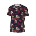 thumbnail image 5 of Rocae Roses Skulls for Men's Mesh Quick-Dry Short Sleeve Workout T-Shirt,Mens Crew Neck Tee Lightweight Soft Classic T Shirts X-Small, 5 of 9