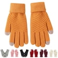 thumbnail image 1 of Dengjunhu 2 Pairs Men Women Winter Touchscreen Gloves Thickened Cold Resistant Solid Color Warm Knit Gloves Motorcycle Riding Gloves for Outdoor, 1 of 6