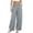 Gray, variant on Ynynloco 100%Cotton Pants Women Wide Leg Palazzo Summer Flowy Pants Vacation Clothes Elastic Waist Travel Trousers with Pockets