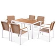 thumbnail image 3 of Glavbiku Outdoor Dining Table Set,Patio 7 Piece Wicker Furniture Set with 6 Chair for Garden,Brown, 3 of 11