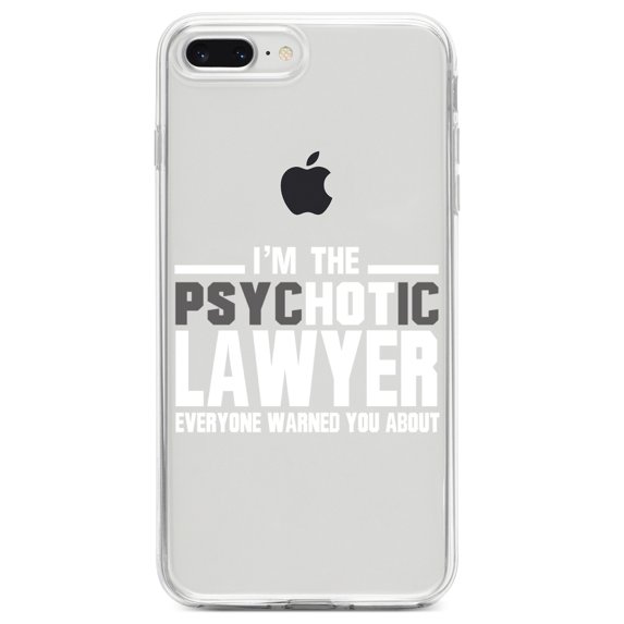 DistinctInk Clear Shockproof Hybrid Case for iPhone 7 PLUS / 8 PLUS (5.5" Screen) TPU Bumper Acrylic Back Tempered Glass Screen Protector - PsycHOTic Lawyer Everyone Warned You
