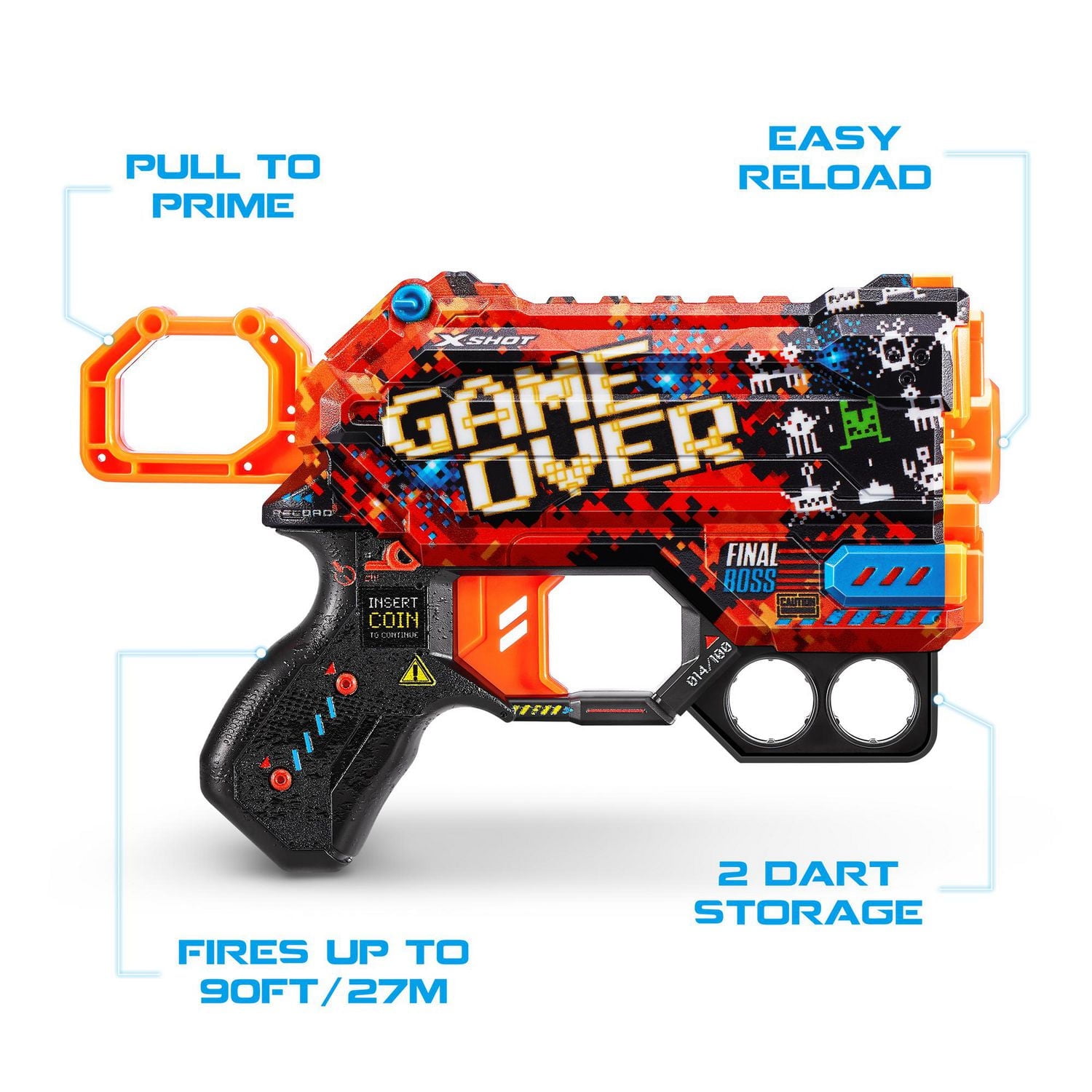 XSHOT Skins Menace Dart Blaster - Game Over (8 Darts) by ZURU