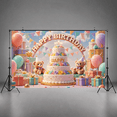 thumbnail image 5 of Decorative Banner Happy Birthday Cake Teddy Bear for Birthday Celebration Kids Party Decorations, 5 of 7
