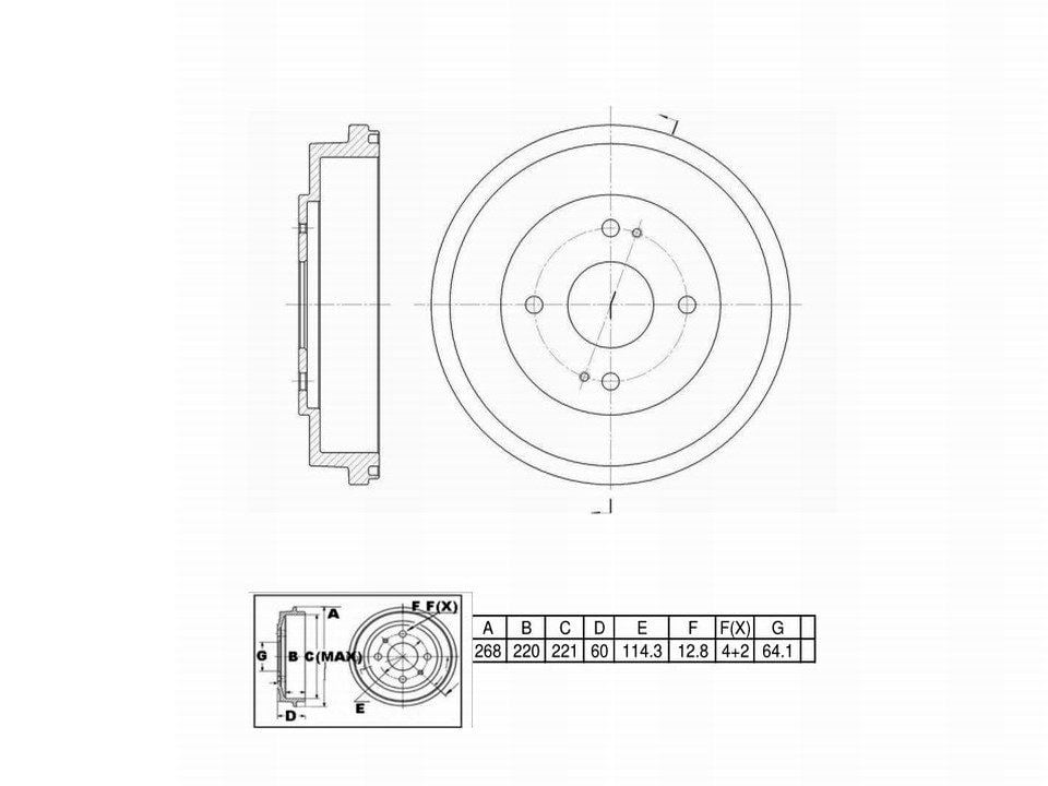 Winstop Brake Drum, Rear WS236825, Honda Accord 2002-1990