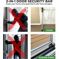 thumbnail image 5 of Door Stopper Security Bar with Alarm, 2-in-1 Adjustable Steel Sliding Door Bar, White, 300 lbs of Force, by Guard Dog Security, 5 of 8