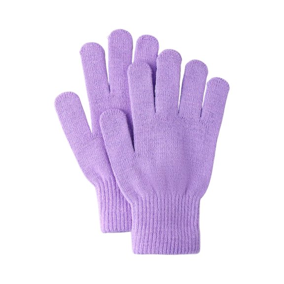 Boyscolos Winter Gloves for Women Men Warm Knit Gloves Cold Weather Stretchy Magic Glove Adults Full Finger Mittens Light Purple One Size