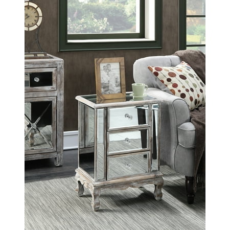 Convenience Concepts Gold Coast Vineyard 3-Drawer Mirrored End