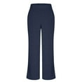 thumbnail image 5 of Wide Leg Sweatpants for Women Slim Fit Ribbed Elastic Waistband Breathable Open Bottom Hiking Trouser with Pockets, 5 of 9