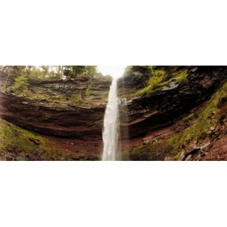 Water falling from rocks Kaaterskill Falls Catskill Mountains New York State USA Canvas Art - Panoramic Images (15 x