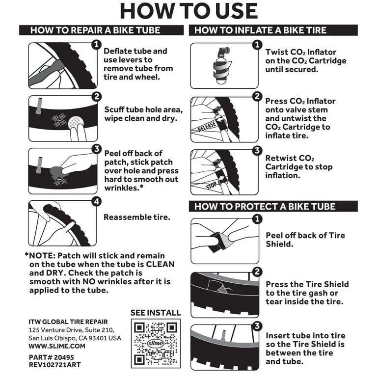 Slime Tube Patch Kit- Repair Punctures on ATVs, Bicycles, and More at