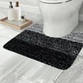 thumbnail image 7 of Btomtd 16"x20" U-Shaped Bath Rug and Toilet Floor Mat, Microfiber Plush Absorbent Non-Slip Bathroom Rugs, Machine Washable Fast Dry Doormat for Bathroom Floor, Black, 7 of 7