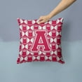 thumbnail image 2 of Letter A Football Crimson, grey and white Fabric Decorative Pillow, 2 of 4