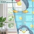 Cute Penguins with Gold Medals Stars Cartoon Window Curtains Decorative
