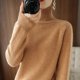 thumbnail image 1 of Suéter básico de cuello alto de lana merino, suéter de cachemira informal, cómodo, otoño e invierno, ropa de mujer con mangas raglán, 1 of 5