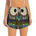 thumbnail image 3 of Uemuo Boho Owl Pattern Women's Athletic Shorts High Waisted Running Shorts with Liner Pockets Gym Elastic Workout Shorts-X-Large, 3 of 9