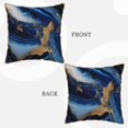 thumbnail image 3 of Fotbe Navy Blue Marble Pattern Velvet Decorative Throw Pillow Covers with Elegant Piping, Soft Plush Cushion Cover for Sofa, Bed, Car, Office-18"x18", 3 of 8