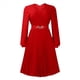 thumbnail image 2 of Vestido Midi para Mujer, Vestido de Iglesia, Moda, Cintura Alta, Vestido Informal de Negocios, Vestido de Cóctel con Cinturón Rojo L, 2 of 10