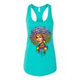 thumbnail image 3 of Words Of Character Strong Black Woman Ethnic Ladies Racerback Tank Top, Tahiti Blue, Large, 3 of 5