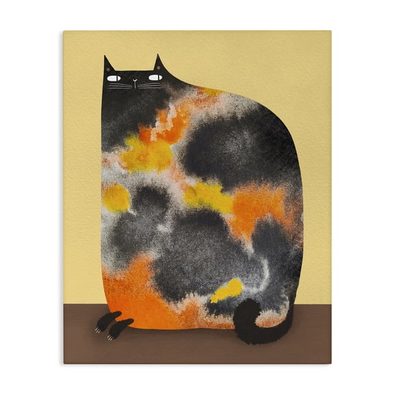 Stupell Industries Eclectic Diluted Calico Cat Canvas Art, 16 x 20, by Gabriela Avila