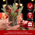 thumbnail image 2 of FOCUSNORM Tabletop Christmas Tree Snow Flocked Small Artificial Tree with Pinecone Berries Desk Decor for Fireplace Home Party, 2 of 8